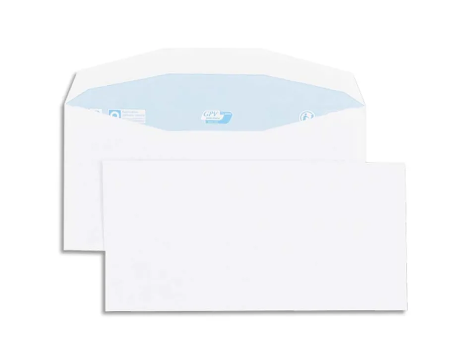 Enveloppe gpv multimachine 114x229mm 80g gommée boîte 1000 unités