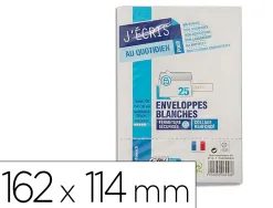 Enveloppe gpv précasée vélin blanc 90g c6 114x162mm adhésive fond gris paquet 25 unités