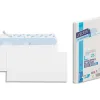 Enveloppe gpv vélin blanc 90g dl 110x220mm adhésive fond gris paquet 25 unités