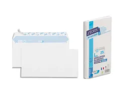 Enveloppe gpv vélin blanc 90g dl 110x220mm adhésive fond gris paquet 25 unités