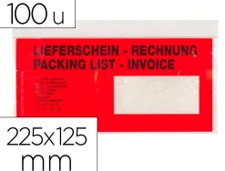 Enveloppe q-connect porte-documents 225x125mm auto-adhésive fenêtre droite texte multilingue boîte 100 unités