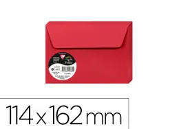 Enveloppe visite clairefontaine pollen c6 114x162mm 120g rouge groseille étui 20 unités