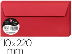 Enveloppe visite clairefontaine pollen dl 110x220mm 120g rouge groseille étui 20 unités