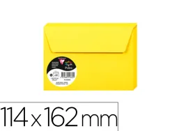 Enveloppe visite clairefontaine pollen c6 114x162mm 120g jaune soleil étui 20 unités