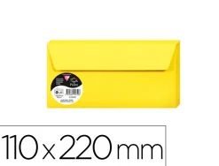 Enveloppe visite clairefontaine pollen 110x220mm 120g coloris soleil étui 20 unités
