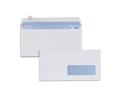 Enveloppes blanches dl 80g f35adhesives pefc eco 110x220mm boite de 500 unites