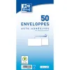 Enveloppes blanches oxford recycle auto adhesives avec bande de protection 80 g 110x220 mm 50 unites