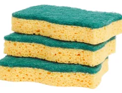 Eponge abrasive verte 11x7cm sachet 10 unites