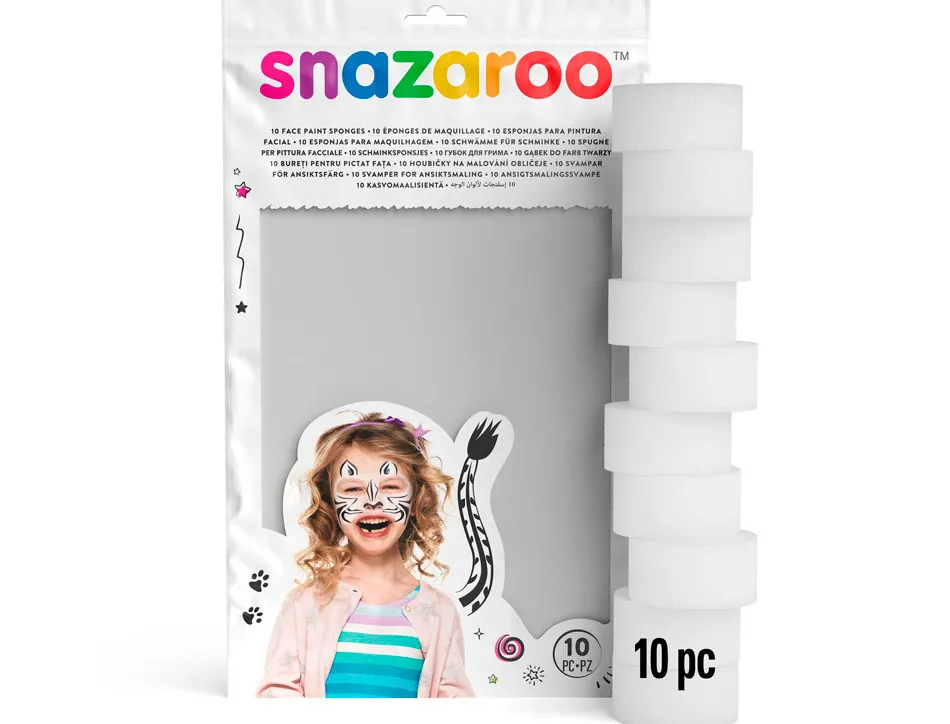 Eponge snazaroo maquillage haute densite longue duree vie application homogene pack 10 unites