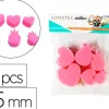 Eponges tampons sodertex coeur a peindre 25mm 6 pcs coloris assortis