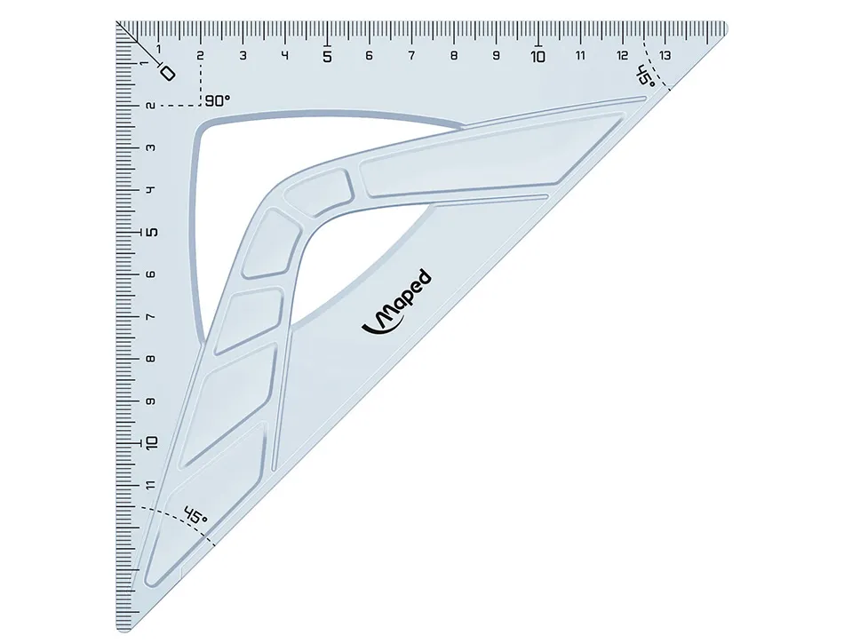 Equerre maped geometrique en plastique recicle 45 hypotenuse 21cm