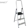 Escabeau q-connect aluminium 3 590x400x1260mm 3 marches 2.80kg poids maximum supporté 150kg