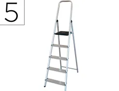 Escabeau q-connect aluminium 450x850x1720mm 5 marches 4.75k g poids maximum supporté 150kg