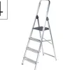 Escabeau q-connect aluminium 430x720x1490mm 4 marches 3.2kg poids maximum supporté 150kg