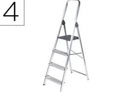 Escabeau q-connect aluminium 430x720x1490mm 4 marches 3.2kg poids maximum supporté 150kg