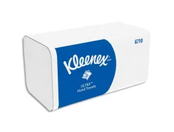 Essuie mains kleenex ultra doux 3 plis pliage en z format 21,5 x 31,5 cm coloris blanc colis 15 paquets de 96