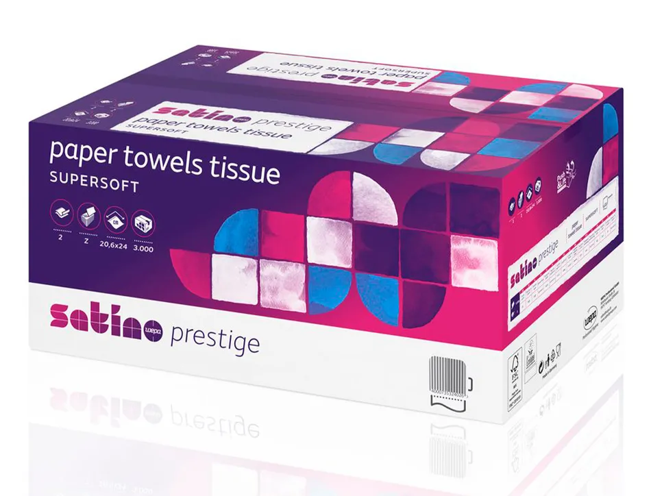 Essuie-mains coldis pure ouate blanche ecolabel 2plis 20,6x32cm 1 paquet de 120 feuilles