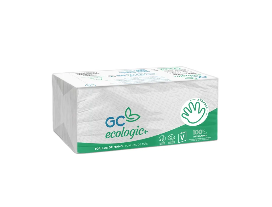 Essuie-mains ecologique xtrasec 2 plis 200x230mm paquet de 196 unités