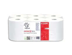 Essuie-mains papernet blanc 2 plis pure ouate de cellulose longueur 140 m pour autocut lot 6 bobines