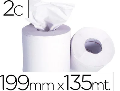 Essuie-mains q-connect 190mmx135m coloris blanc rouleau