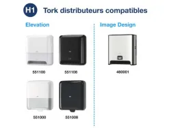 Essuie-mains tork advanced blanc 2 plis 150 m x 21 cm pour distributeur matic h1 lot 6