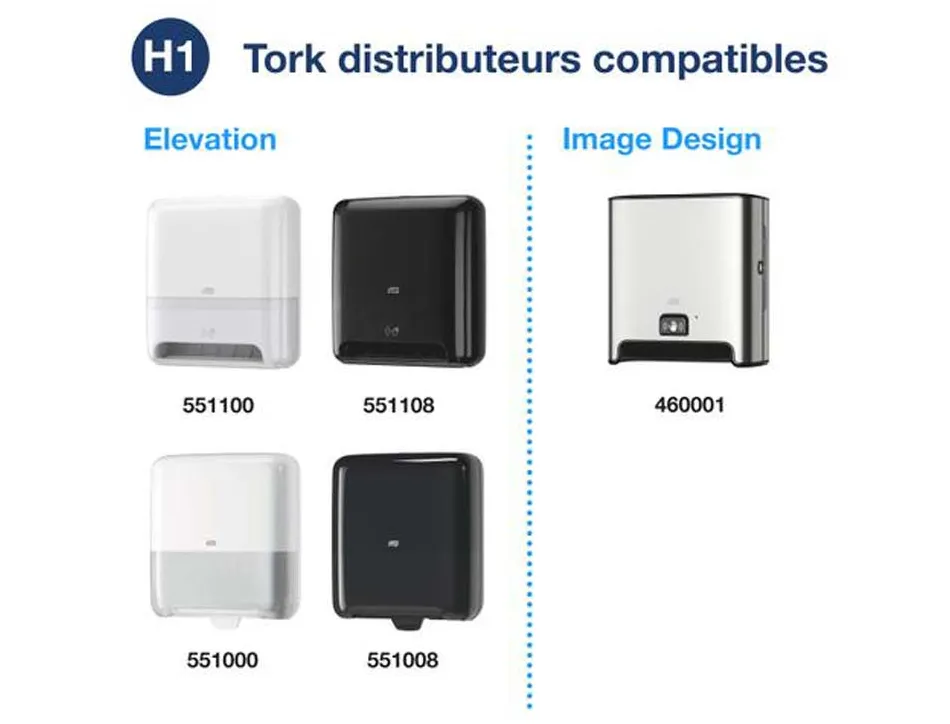 Essuie-mains tork advanced blanc 2 plis 150 m x 21 cm pour distributeur matic h1 lot 6