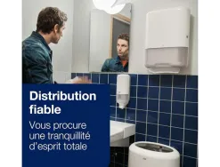 Essuie-mains tork h3 advanced plies en v delitable motif laurier 2 plis 23x23cm blanc colis 15 paquets 250 feuilles