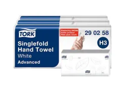 Essuie-mains tork h3 advanced plies en v motif ft 2 plis 23x24,8cm colis 5 paquets 250 feuilles