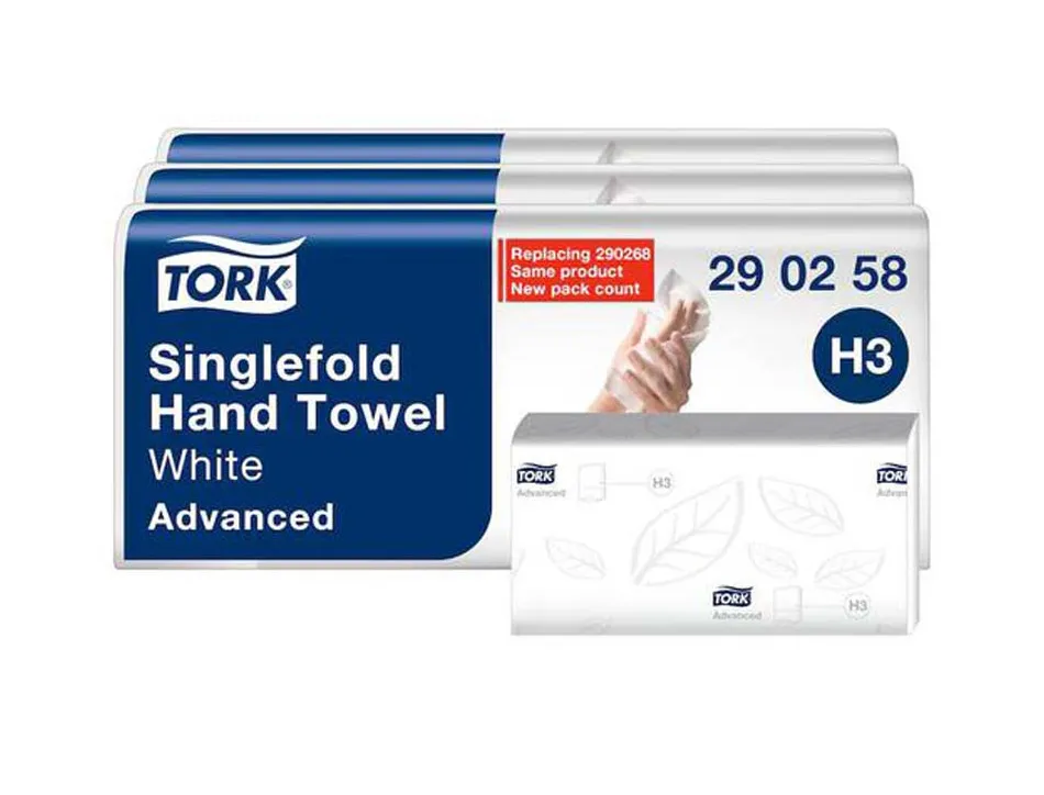 Essuie-mains tork h3 advanced plies en v motif ft 2 plis 23x24,8cm colis 5 paquets 250 feuilles