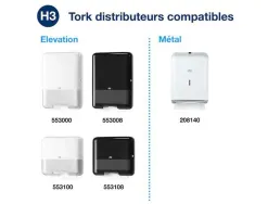 Essuie-mains tork h3 advanced plies en v motif ft 2 plis 23x24,8cm colis 5 paquets 250 feuilles