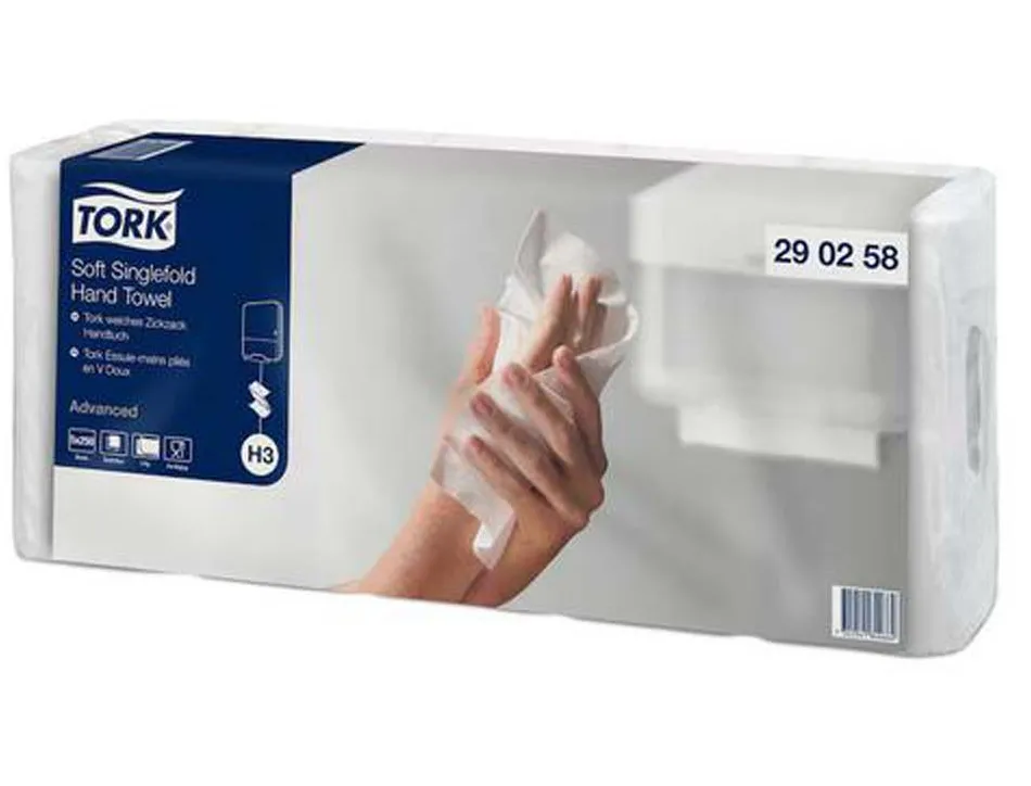 Essuie-mains tork h3 advanced plies en v motif ft 2 plis 23x24,8cm colis 5 paquets 250 feuilles