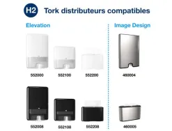 Essuie-mains tork xpress advanced doux blanc 2 plis format 24 x 21,3 cm colis 21 paquets