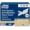 Essuie-mains tork xpress h2 advanced interfolies doux naturesl 2 plis blanc paquet 180 feuilles