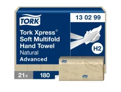 Essuie-mains tork xpress h2 advanced interfolies doux naturesl 2 plis blanc paquet 180 feuilles