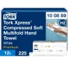 Essuie-mains tork xpress h2 premium interfolies doux compresses 2 plis z absorbants blanc paquet 225