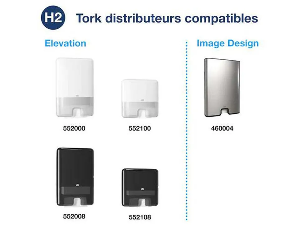 Essuie-mains tork xpress h2 premium interfolies doux compresses 2 plis m grand format blanc paquet 170