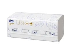 Essuie-mains tork xpress h2 premium interfolies doux compresses 2 plis m grand format blanc paquet 170