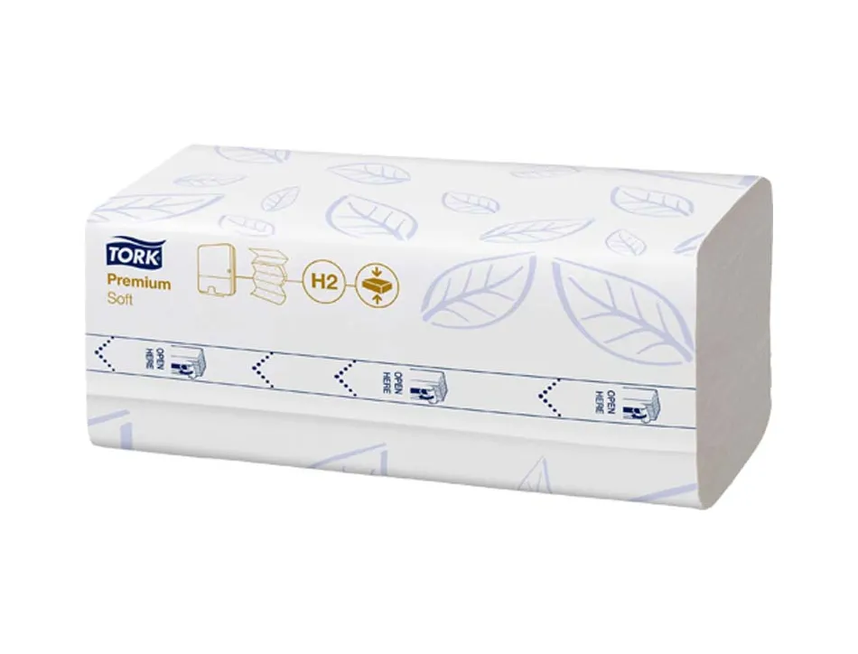 Essuie-mains tork xpress h2 premium interfolies doux compresses 2 plis m grand format blanc paquet 170