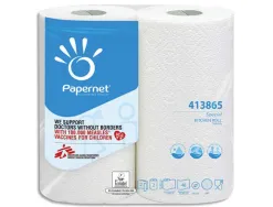 Essuie-tout papernet blanc 2 plis pure cellulose 48 formats lot 2 rouleaux