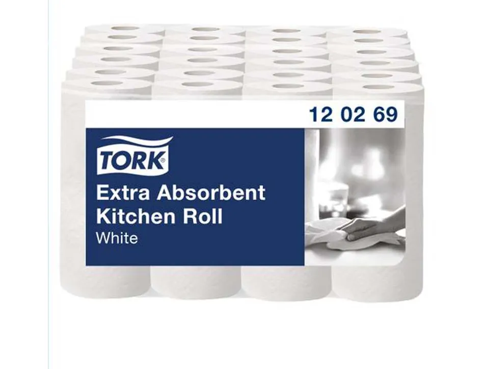 Essuie-tout tork extra-absborbant 2 plis 50f/rouleau paquet 2 rouleaux