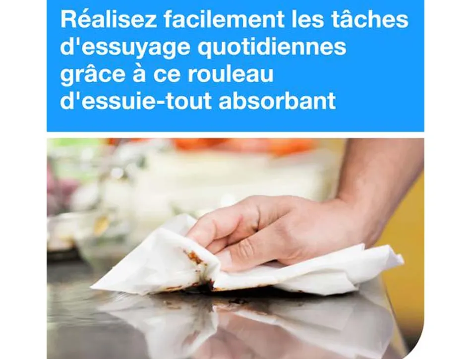Essuie-tout tork extra-absborbant 2 plis 50f/rouleau paquet 2 rouleaux