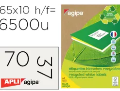 Etiquette adhesive apli agipa multi-usage 38x21.2mm recyclée acrylique boîte 6500 unités