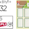 Etiquette apli scolaire 100% recycle 36x56mm bords arrondisligne et cadre coloris vert pochette 32 unites
