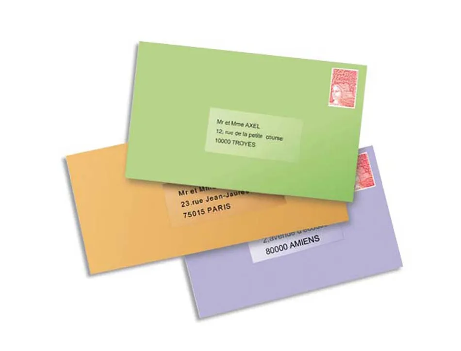 Etiquette autocollante avery adresse jet encre transparent 210 x 297mm boite de 25