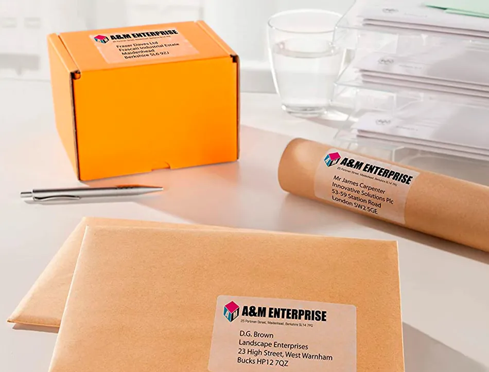 Etiquette autocollante avery adresse jet encre transparent 210 x 297mm boite de 25