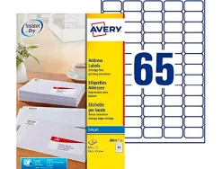 Etiquette autocollante avery adresse recyclee laser blanc 38,1 x 21,2mm boite de 975