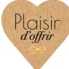 Etiquette autocollante avery plaisir d'offrir forme coeur kraft 37x37mm rouleau 500 unites