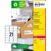 Etiquette autocollante avery adresse recyclee laser blanc 63,5 x 38,1mm boite de 315