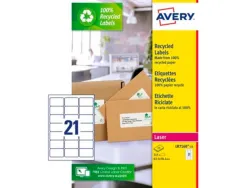 Etiquette autocollante avery adresse recyclee laser blanc 63,5 x 38,1mm boite de 315