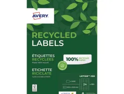 Etiquette autocollante avery adresse recyclee laser blanc 63,5 x 33,9 mm boite de 2400